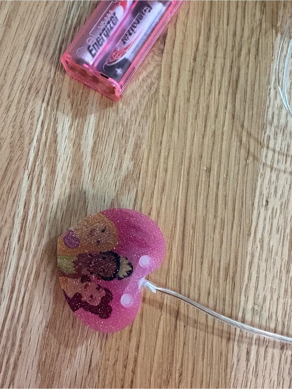 Disney Princess Heart String Lights Battery Operated Decor Belle Tiana Rapunzel